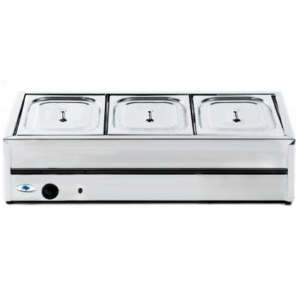 Rechaud De Mesa 3 Cubas Quente GN1/2 Ibet