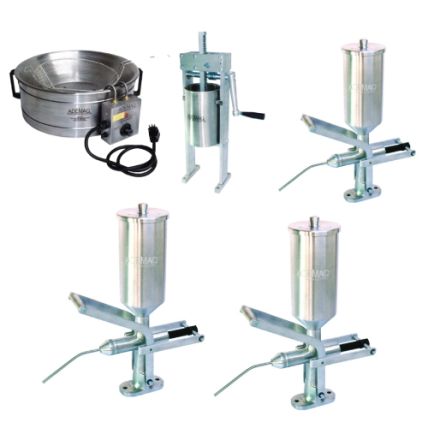 Kit Masseira, 3 Doceiras 2L Alumínio e Tacho Fritura Inox Ademaq