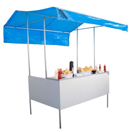Barraca Mista 2 x 1,5 M Buff/Feiras/Pasteis/HotDog Com Balcão Inox R2
