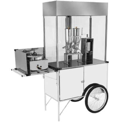 Carrinho de Churros Linha Branca Luxo Aço Carbono e Inox Cefaz