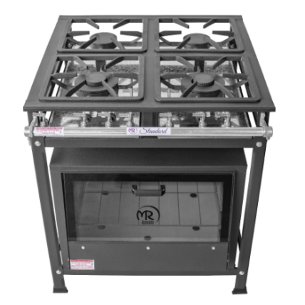 Fogão a Gás Conjugado Standard 4 Bocas Baixa Pressão 30x30 com Forno Porta Vidro P5 MR Fogões