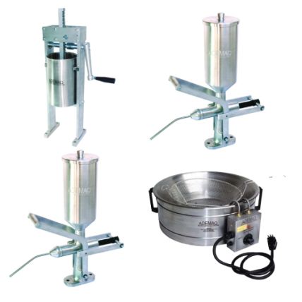 Kit Masseira, 2 Doceiras 2L Alumínio e Tacho Fritura Inox Ademaq