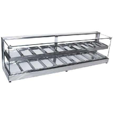 Estufa de Vidro Tipo Reto Dupla 200x40cm Vidro Sob Vidro 8mm Patrinox