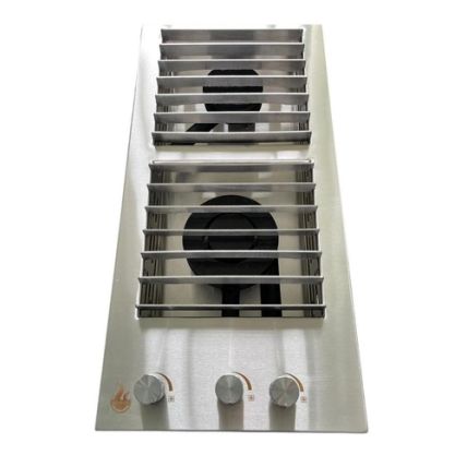 Bifeteira de Embutir 36x74cm A Gás Linha Prime Inox 304 Escovado Grelha Ferro Fundido Guindani