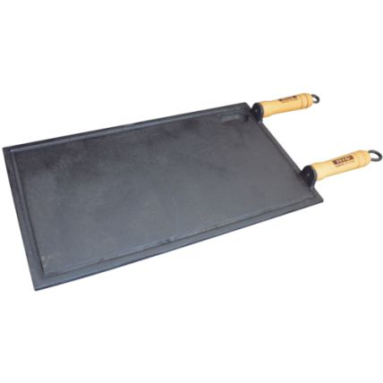 Chapa Churrasqueira para Petiscos 25x45cm Ferro Fundido Rig Fundidos