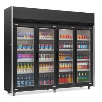 Refrigerador Vertical Auto Serviço GEAS-4P PR 220v Gelopar
