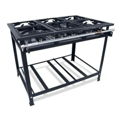 Fogão Industrial Linha Stand 6 Bocas 106-3D Metal Brey