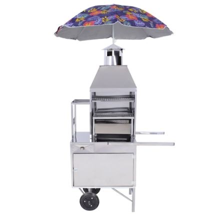 Carrinho de Churrasco Galvanizado Com 44cm De Churrasqueira R2