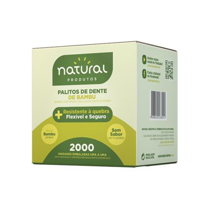Palito Dental De Bambu Sachet 2000 Unidades Natural Produtos