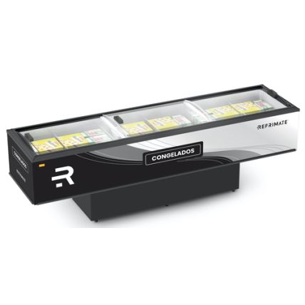 Expositor Ilha Vanguard 3m Vidro Curvo EIVVC 3000 Refrimate