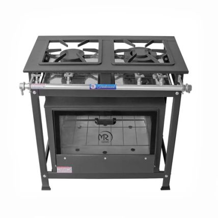 Fogão a Gás Conjugado Standard 2 Bocas Baixa Pressão 30x30 com Forno Porta Vidro P5 MR Fogões
