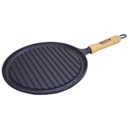 Chapa Bifeteira Redonda Frisada Ferro Fundido 22cm Rig Fundidos