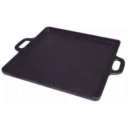 Chapa Bifeteira Petisqueira Quadrada com Alça de Ferro Fundido 20cm Rig Fundido