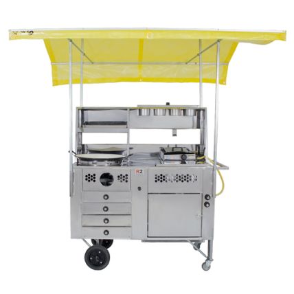 Carrinho de Lanche, Hot-dog e Pastel (3 Em 1) Inox R2