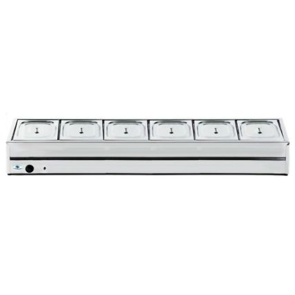 Rechaud De Mesa 6 Cubas Quente GN1/2 Ibet