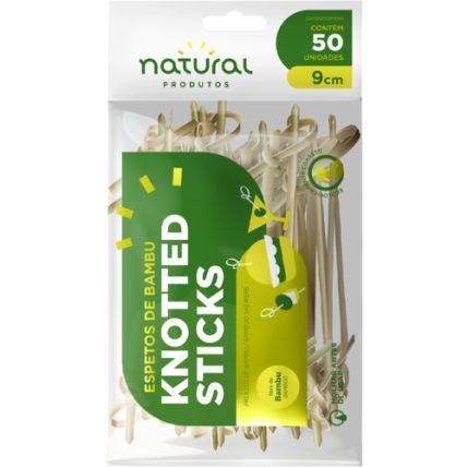 Espeto De Bambu Knotted Stick 9cm 50 Unidades Natural Produtos