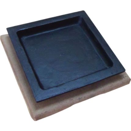 Chapa Tepan Mini de Ferro Fundido 15x15cm com Aparador Rig Fundidos
