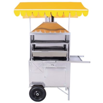 Carrinho de Churrasco Inox Com 80cm De Churrasqueira R2