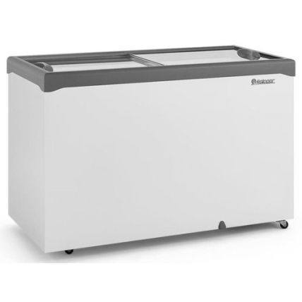 Conservador E Refrigerador Horizontal 2 Portas Deslizante Vidro Reto GHDE-410H CZ Gelopar