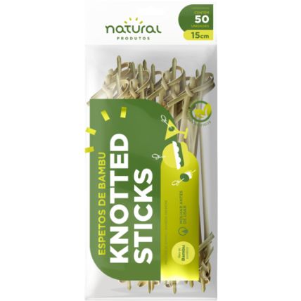 Espeto De Bambu Knotted Stick 15cm 50 Unidades Natural Produtos