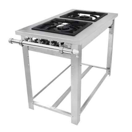 Fogão Industrial Inox A Gás 2 Bocas Linha Maxi MMI2 Venâncio