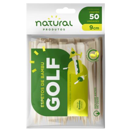 Espeto De Bambu Tipo Golf 9cm 50 Unidades Natural Produtos