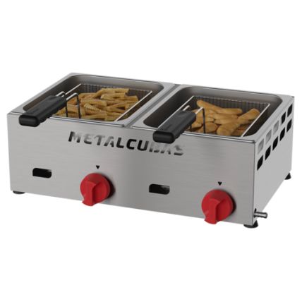 Fritador Comercial a Gás Duplo Baixa Pressão FRCG 6 BP Metalcubas