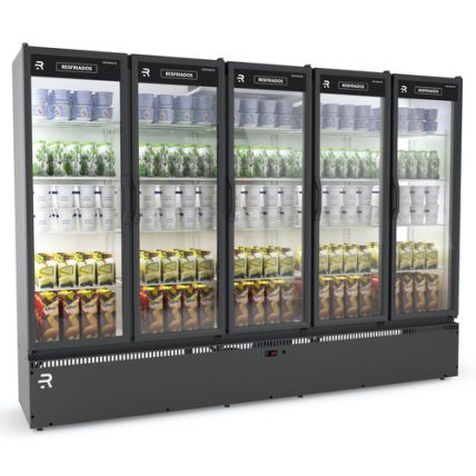 Expositor Auto Serviço Vanguard para Resfriados 5 Portas 220v ASVR5P Refrimate