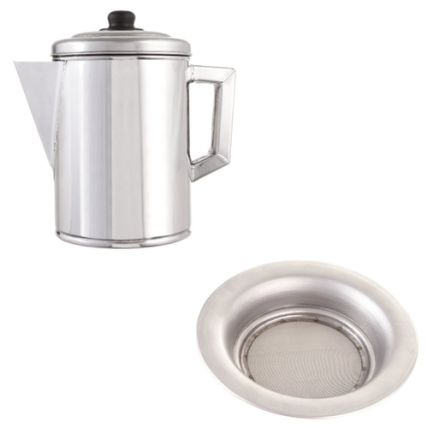 Kit Jarro Para Caldo De Cana Inox 3,5 Litros E Peneira Pequena Inox Com Malha Fina Record