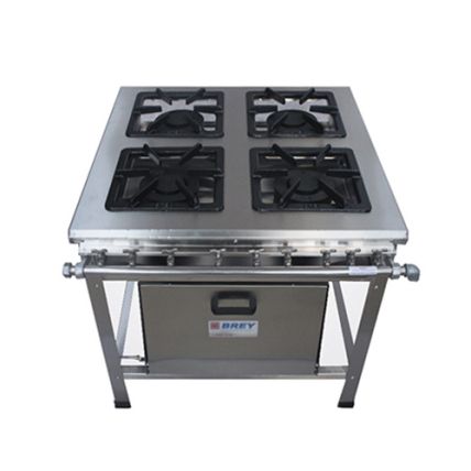 Fogão Industrial Linha Extra Inox 4 Bocas com Forno 204-F-I Metal Brey