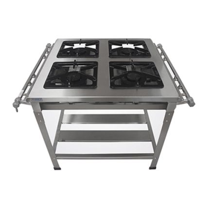 Fogão Industrial Linha Extra Inox 4 Bocas 204-I Metal Brey