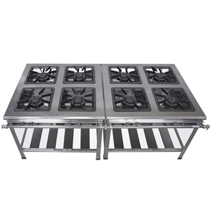 Fogão Industrial Linha Extra Inox 8 Bocas 208-I Metal Brey