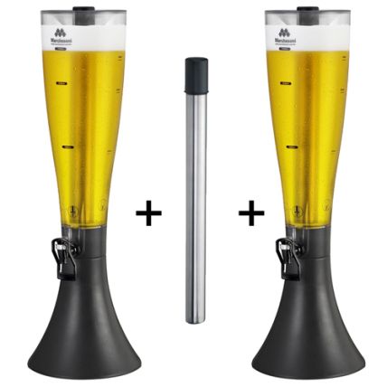 Kit 2 Torres de Chopp de 2,5 Litros MarcBeer + Refil Extra Marchesoni
