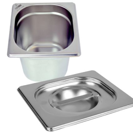 Kit Cuba e Tampa Gastronômica Buffet 1/6GN Profundidade 100mm Compre Conosco