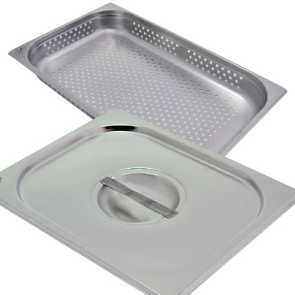 Kit Cuba e Tampa Gastronômica Buffet 1/2GN Profundidade 65mm Perfurada Compre Conosco