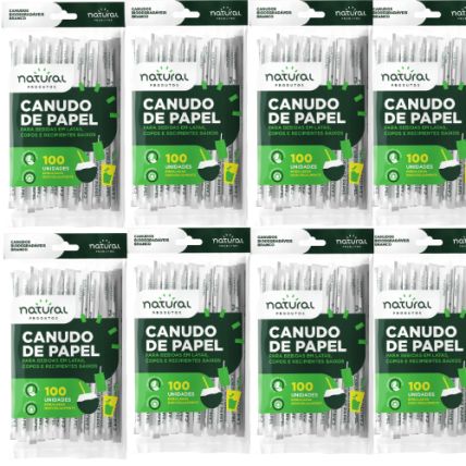 Canudo De Papel Lata Branco 1000 Unidades Natural Produtos