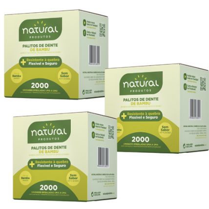 Palito Dental De Bambu Sachet 6000 Unidades Natural Produtos