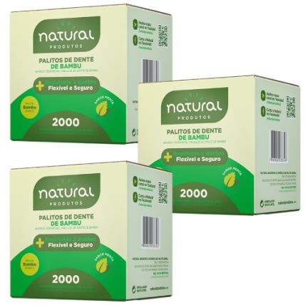 Palito Dental De Bambu Sachet Mentolado 6000 Unidades Natural Produtos