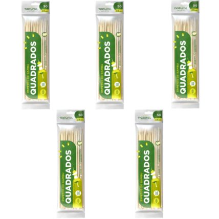 Espeto De Bambu Quadrado 25cm 250 Unidades Natural Produtos