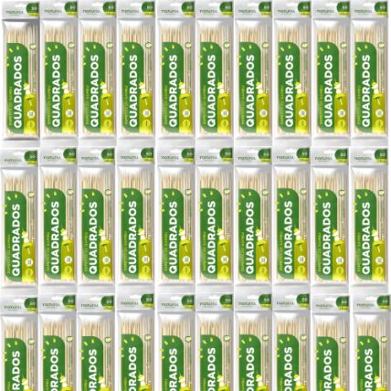Espeto De Bambu Quadrado 25cm 1500 Unidades Natural Produtos