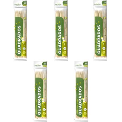 Espeto De Bambu Quadrado 30cm 250 Unidades Natural Produtos