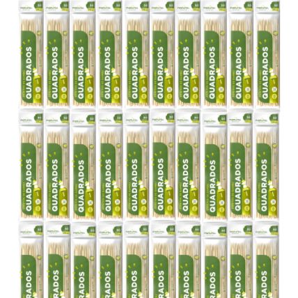 Espeto De Bambu Quadrado 30cm 1500 Unidades Natural Produtos