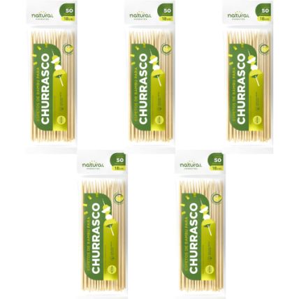 Espeto De Bambu Para Churrasco 18cm 250 Unidades Natural Produtos