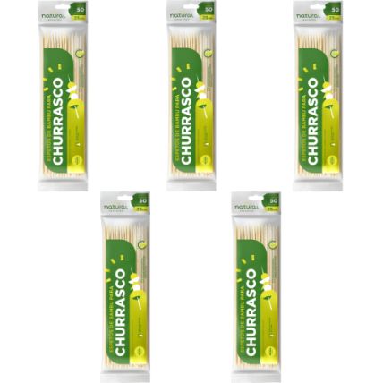 Espeto De Bambu Para Churrasco 25cm 250 Unidades Natural Produtos