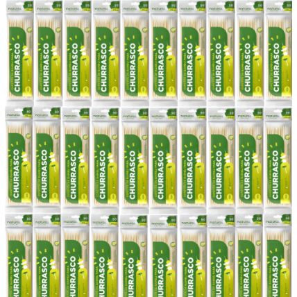 Espeto De Bambu Para Churrasco 25cm 1500 Unidades Natural Produtos