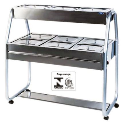 Self Service Duplo 112 Cm 6 Cubas Quentes, 3 Frias Ibet
