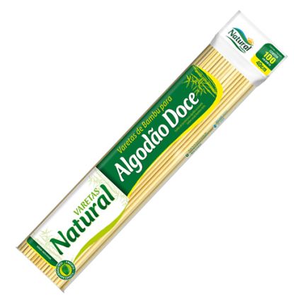 Palito / Vareta Bambu de 40cm p/Algodão Doce Pacote c/100uni Natural Produtos
