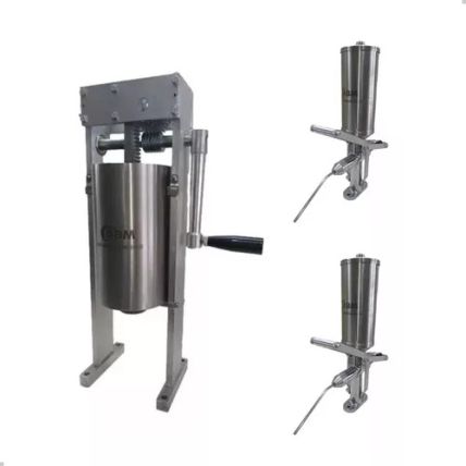 Kit Masseira para Churros Base e 2 Recheadeira 2 Litros Copo em Aço Inox ABM Máquinas