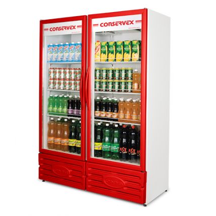 Expositor Refrigerado Vertical 850 litros - Vermelho Conservex