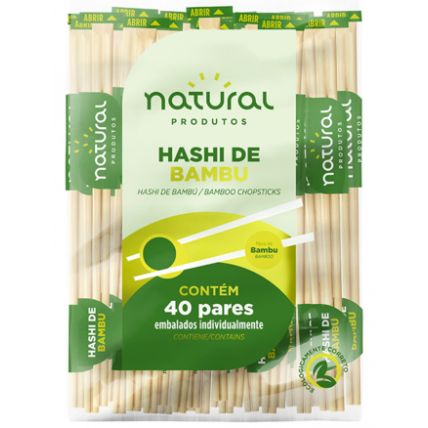 Hashi De Bambu 21cm 40 Pares Natural Produtos